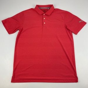 Puma Golf Men's Size M Dry Cell Polo Shirt Pink/Orange Stripe